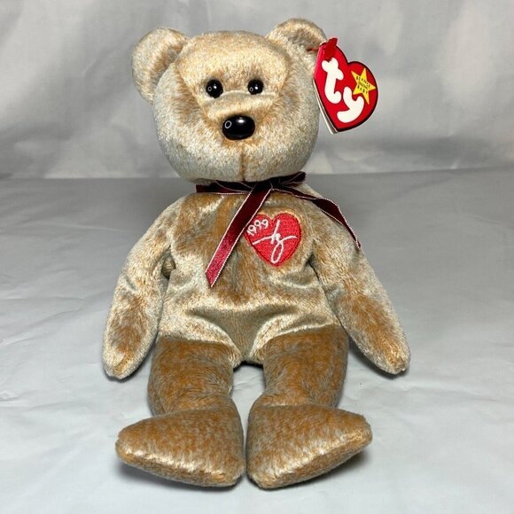 Ty Beanie Baby 1999 Signature Bear Retire P.E. Pellets Tag Errors MWMT Rare Vtg - Picture 1 of 13
